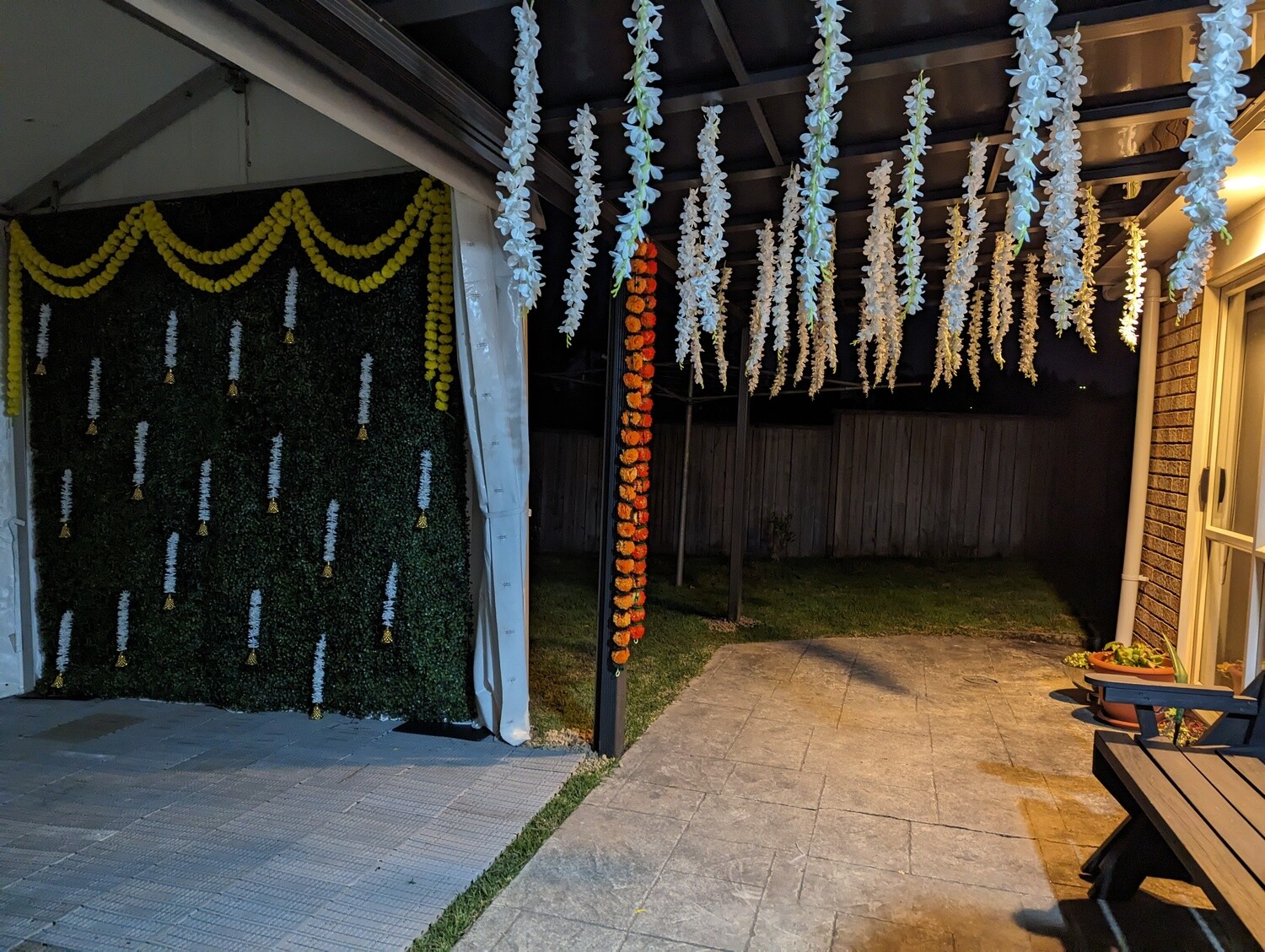White flower hangings