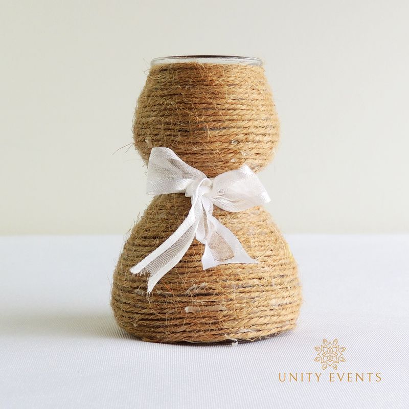 Hour Glass burlap vase