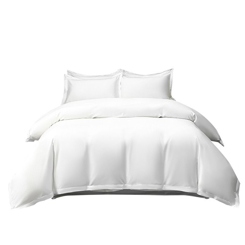 Premium  Satin Egyptian Cotton Bedding Set White 500 TC.( Fitted sheet).