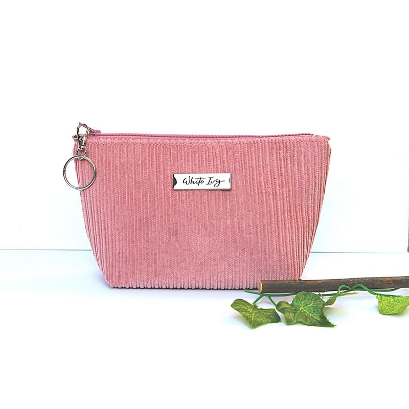 Pink Corduroy Make-Up Bag