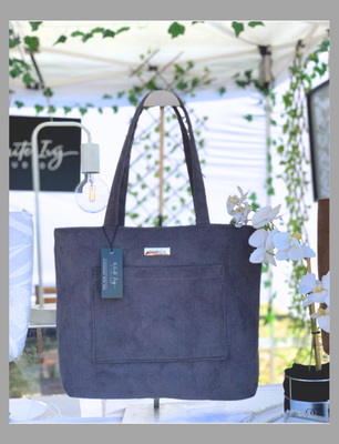 Trendsetter Charcoal Grey Corduroy Handbag or Laptop Bag