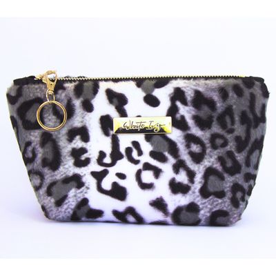 Black &amp; White Leopard Print Make-up Bag