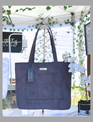 Trendsetter Charcoal Grey Corduroy Handbag or Laptop Bag