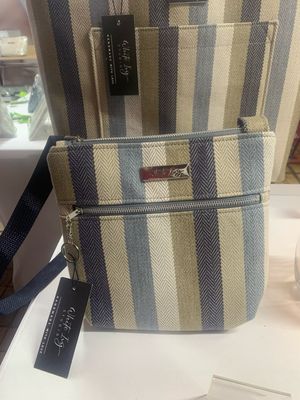 Navy Neutrals Stripe Crossbody