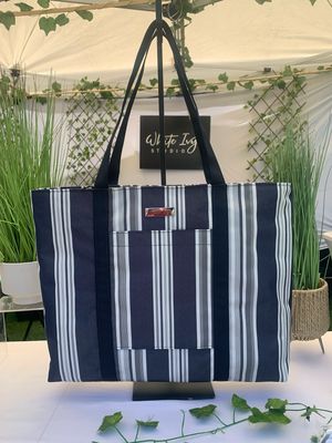 Navy water repellant Canvas Bag