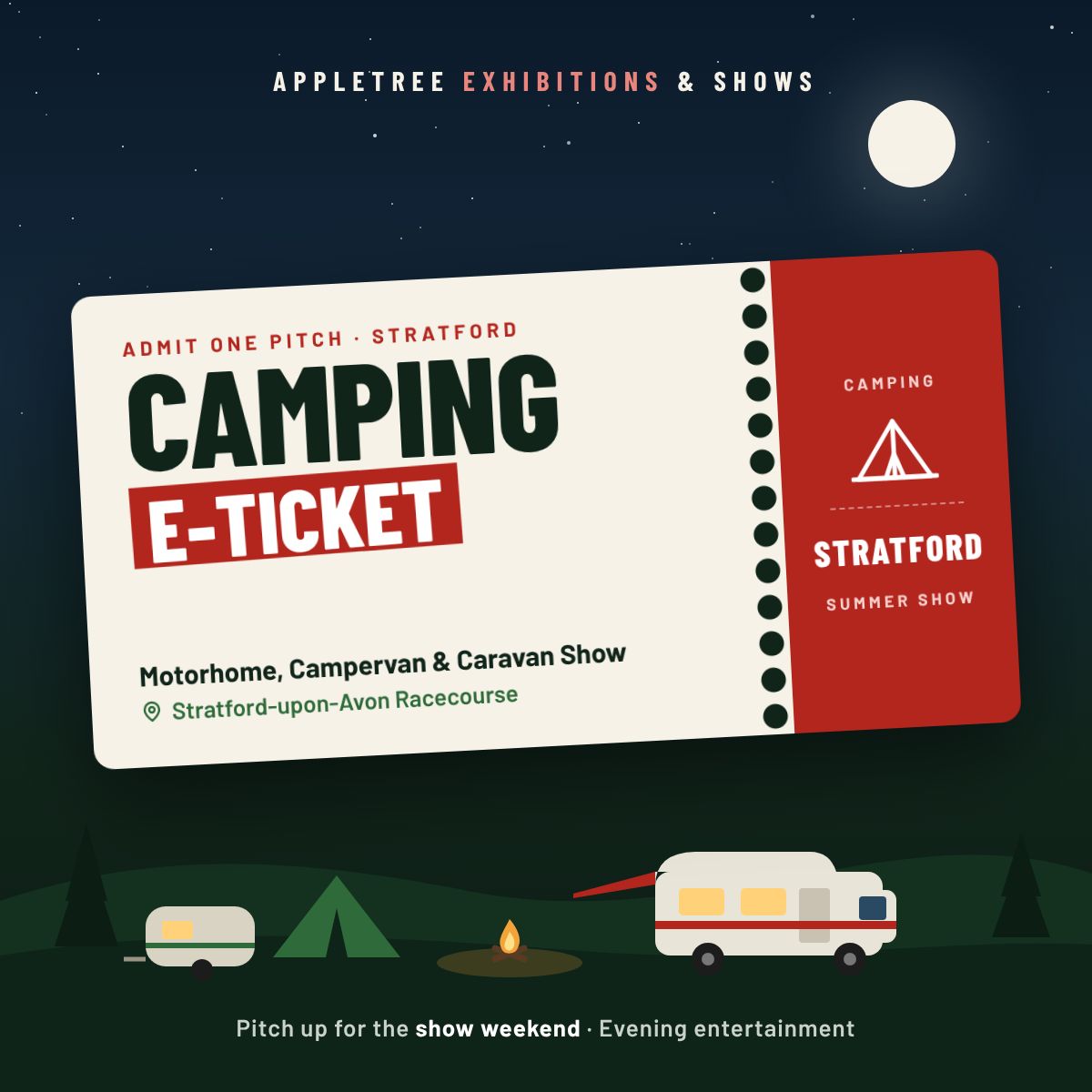 Up to 5 Night Stratford Camping June