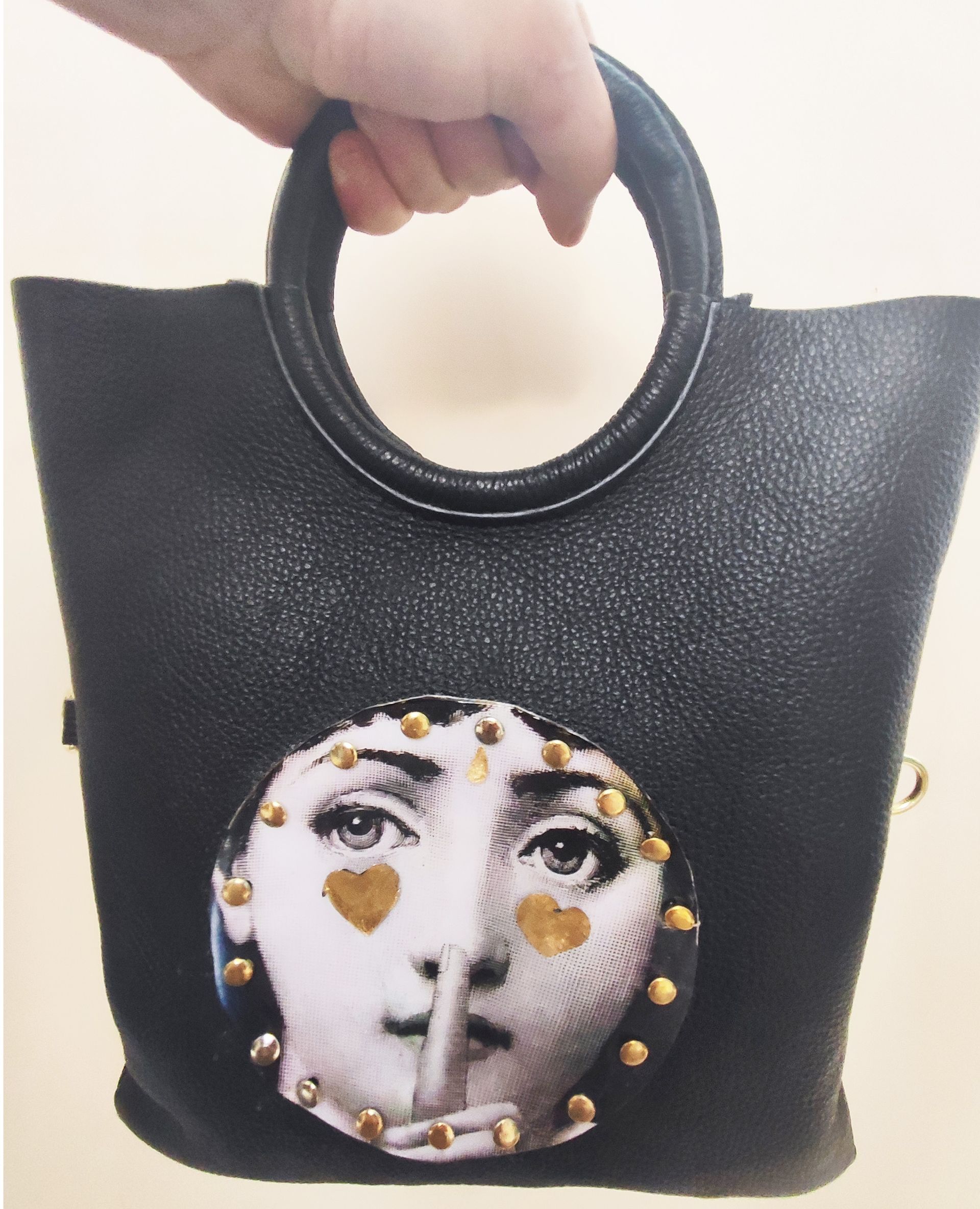 Borsa pelle shopper manico