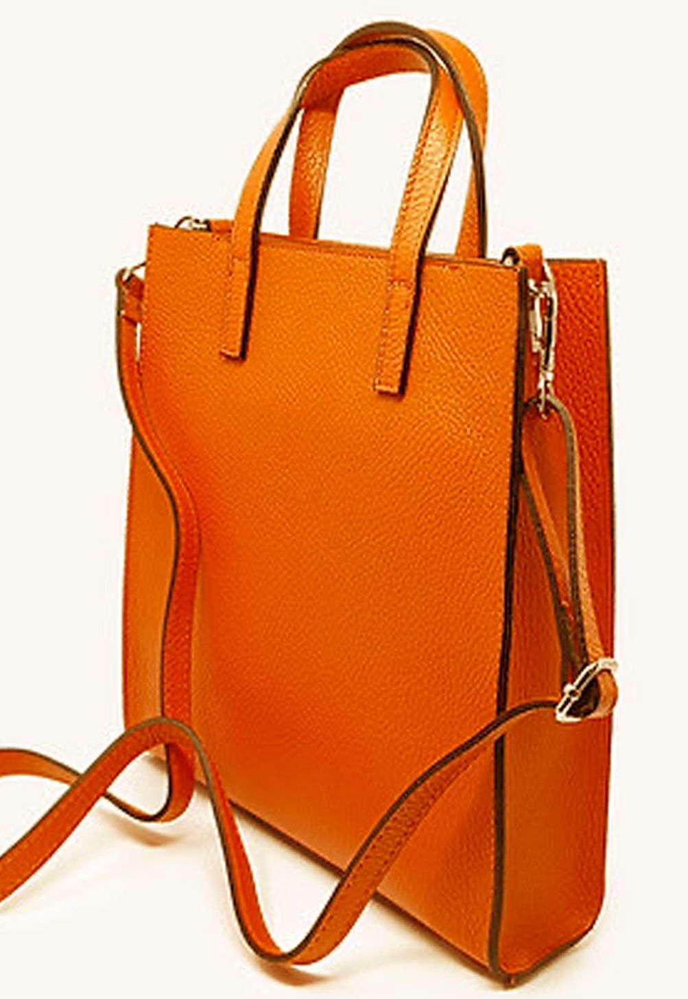 Borsa pelle arancione