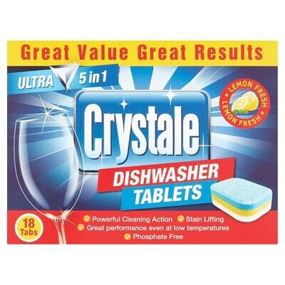 Crystale Lemon Fresh Dishwasher Tablets 18 x 18g