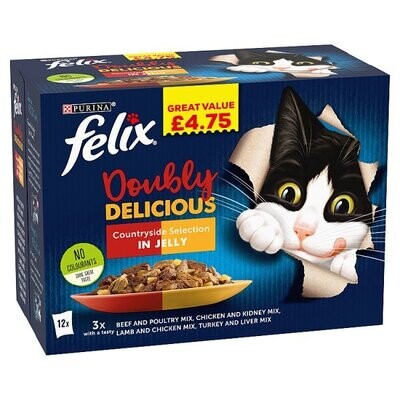 felix Doubly Delicious Country Selection in Jelly 12 x 100g (1.2kg)