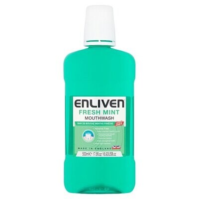 Enliven Fresh Mint Mouthwash Alcohol Free 500ml