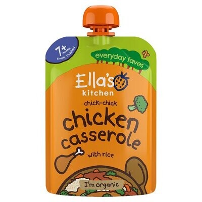 Ella&#39;s Kitchen Organic Chicken and Rice Casserole Baby Pouch 7+ Months 130g