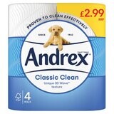 Andrex Classic Clean Toilet Tissue 4 Rolls