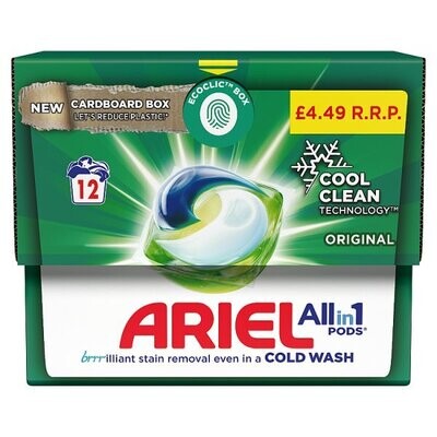 Ariel All-in-1 PODS®, Washing Liquid Capsules 12 Washes