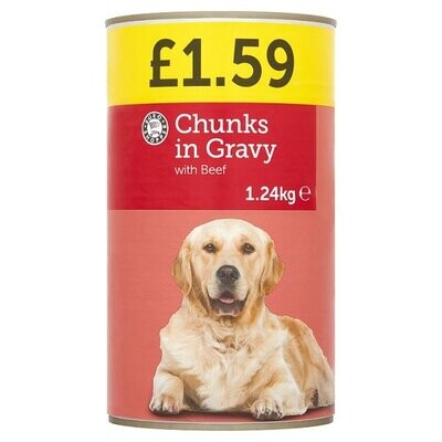 Euro Shopper Chunks in Gravy with Beef 1.24kg