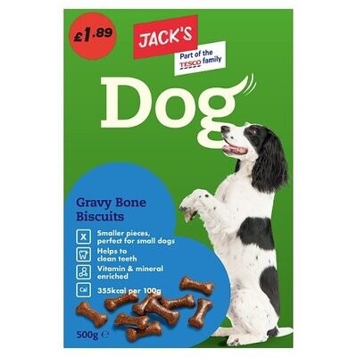 Jack&#39;s Dog Gravy Bone Biscuits 500g