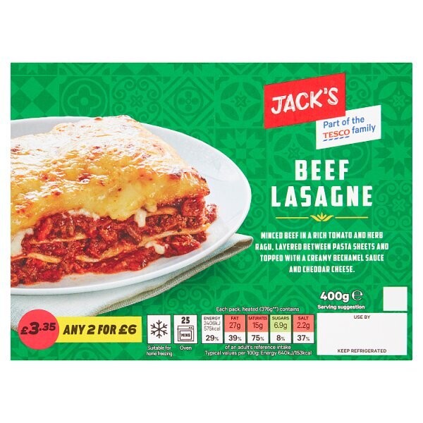 Jack&#39;s Beef Lasagne 400g