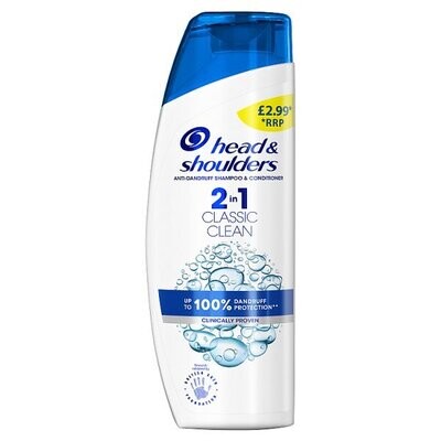 Head &amp; Shoulders Classic Clean Anti-Dandruff 2in1 Shampoo &amp; Conditioner, Up To 100% Flake Protection