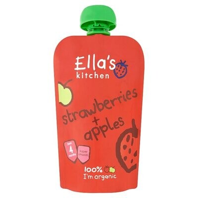 Ella&#39;s Kitchen Organic Strawberries and Apples Baby Pouch 4+ Months 120g