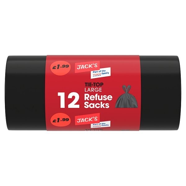 Jack&#39;s 12 Tie-Top Refuse Sacks Large