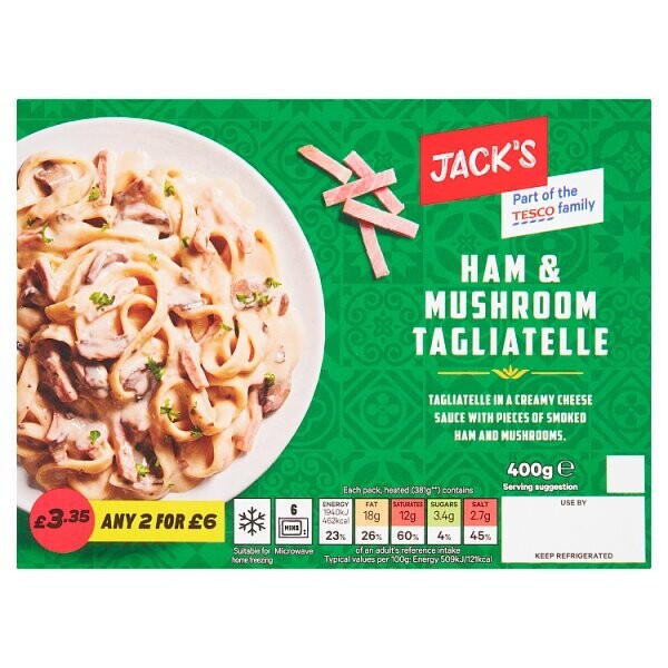 Jack&#39;s Ham &amp; Mushroom Tagliatelle 400g