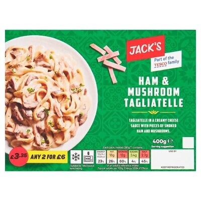 Jack&#39;s Ham &amp; Mushroom Tagliatelle 400g
