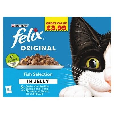 Felix Original Fish Selection in Jelly 12 x 100g (1.2kg)