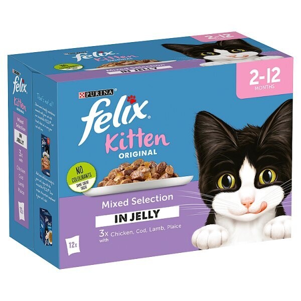 FELIX Kitten Mixed Selection in Jelly Wet Cat Food 12 x 100g