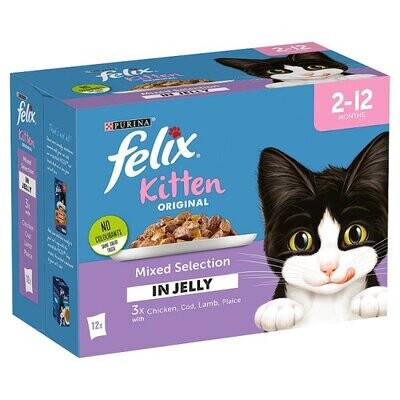 FELIX Kitten Mixed Selection in Jelly Wet Cat Food 12 x 100g