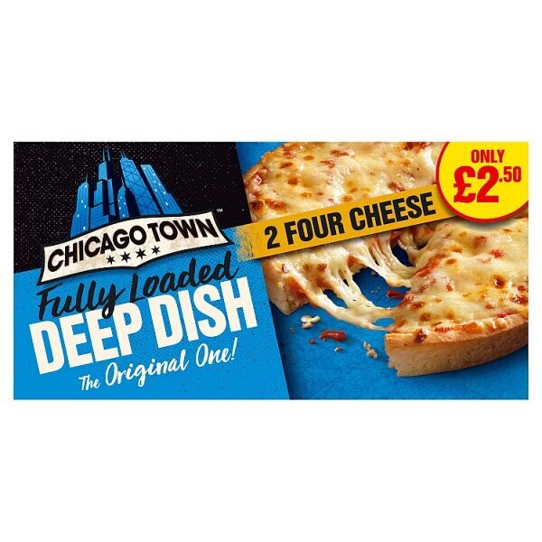 CHICAGO TOWN Fully Loaded Deep Dish Four Cheese Pizzas 2 x 148g