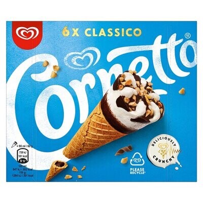 Cornetto Classico Ice cream cone 6 x 90 ml