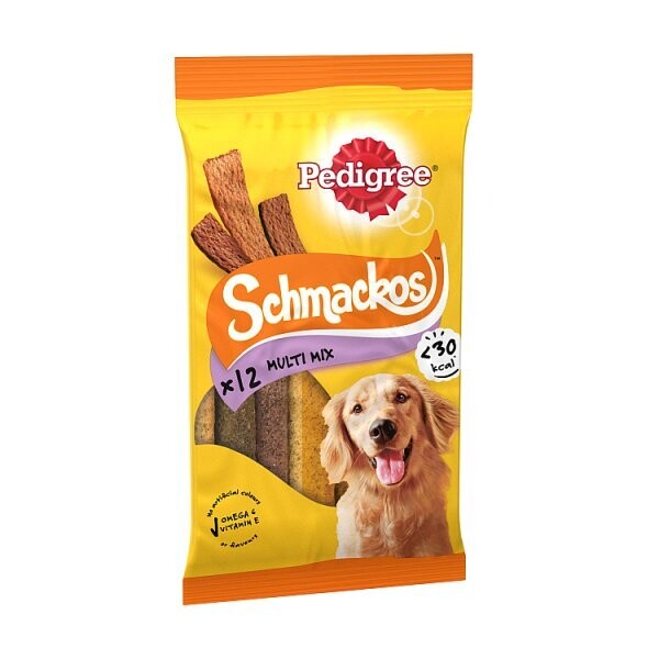 Pedigree Schmackos Adult Dog Treats Multi Mix 12 Strips 86g