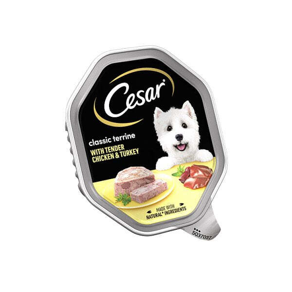 Cesar Classic Terrine Dog Food Tray Chicken &amp; Turkey in Loaf 150g