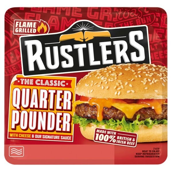 RUSTLERS The Classic Quarter Pounder with Cheese &amp; Our Signature Sauce 190g