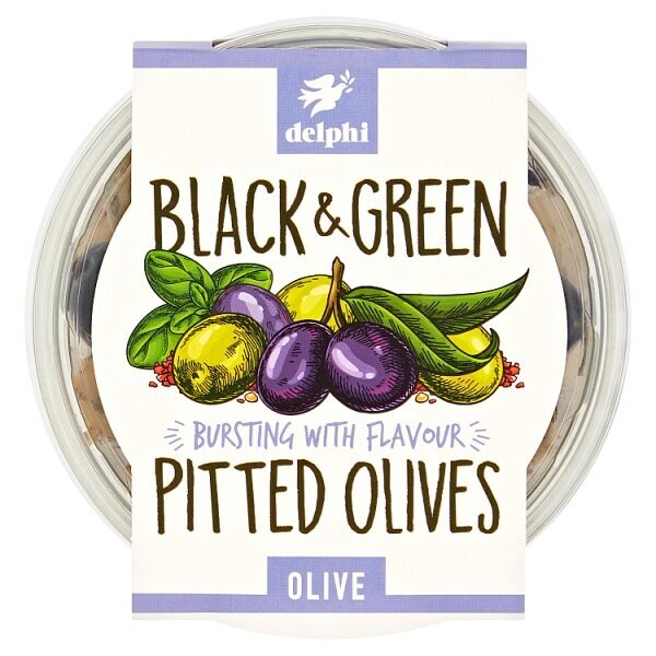 Delphi Black &amp; Green Pitted Olives Olive 160g