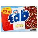 Fab Milky, Choccy Strawberry Fruity Lollies with Sprinkles on Top 6 x 58ml