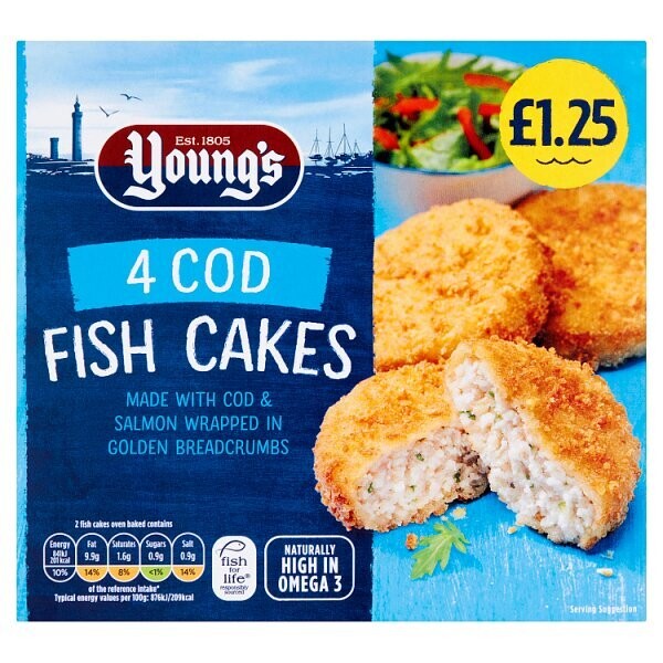 Young&#39;s 4 Cod Fish Cakes 200g