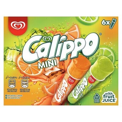 Calippo Orange &amp; Lemon-Lime Ice Lollies 6 x 80 ml