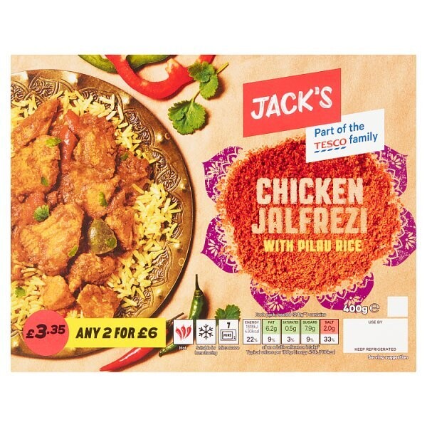 Jack&#39;s Chicken Jalfrezi with Pilau Rice 400g