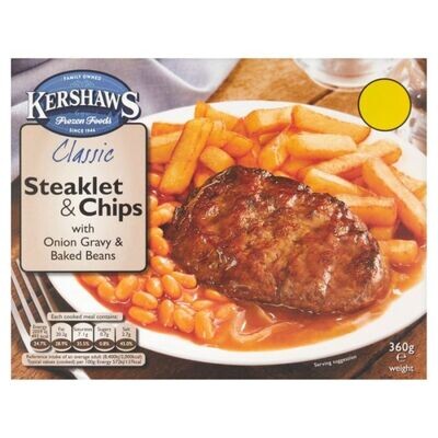 Kershaws Steaklet &amp; Chips 360g