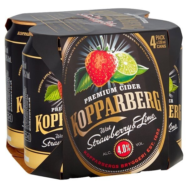 Kopparberg Premium Cider with Strawberry &amp; Lime 4 x 330ml