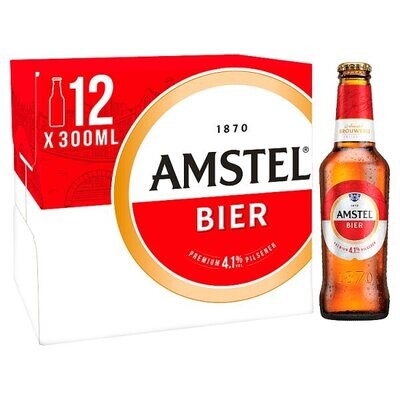 Amstel Lager Beer 12 x 300ml Bottles