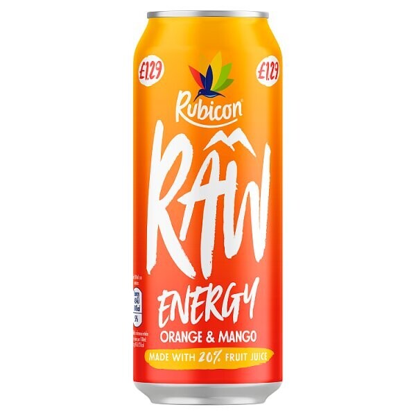Rubicon Raw Energy Orange &amp; Mango 500ml