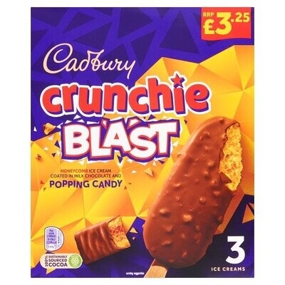 Cadbury Crunchie Blast Ice Creams 3 x 100ml (300ml)