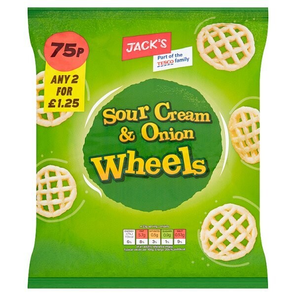 Jack&#39;s Sour Cream &amp; Onion Wheels 70g