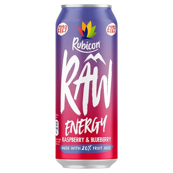 Rubicon Raw Energy Raspberry &amp; Blueberry 500ml