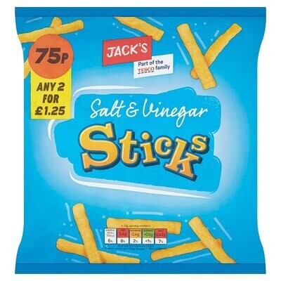 Jack&#39;s Salt &amp; Vinegar Sticks 70g