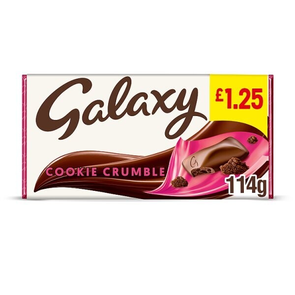 Galaxy Cookie Crumble &amp; Milk Chocolate Block Bar 114g