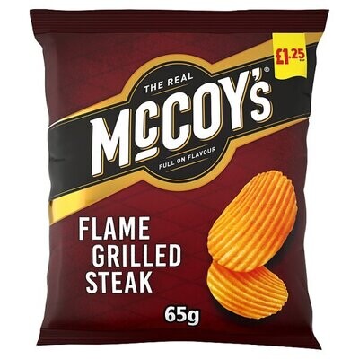 McCoy&#39;s Ridge Cut Flame Grilled Steak Flavour Potato Crisps 65g