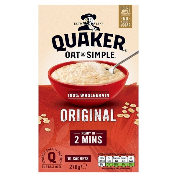 Quaker Oat So Simple Original Porridge Sachets 10x27g
